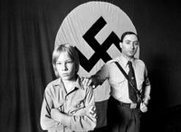 Portrait of Nazi Party leader Frank Collin and a 10-year old disciple; Chicago, Illinois