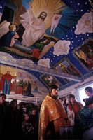 Priest at Russian Orthodox church; Sovetskaya Gavan, Russia