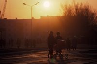 Evening strollers; Sovetskaya Gavan, Russia