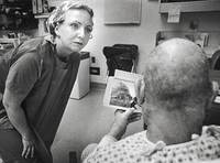 After discovering a mirror in his bedside table (the ICU has no wall mirrors), Gerald Oderkirk gets<br/>his first look at himself since being burned in a propane explosion two weeks earlier.
