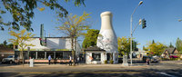 Mary Lou's Milk Bottle and Ferguson's Fountain Cafe along Garland Avenue; Spokane, Washington